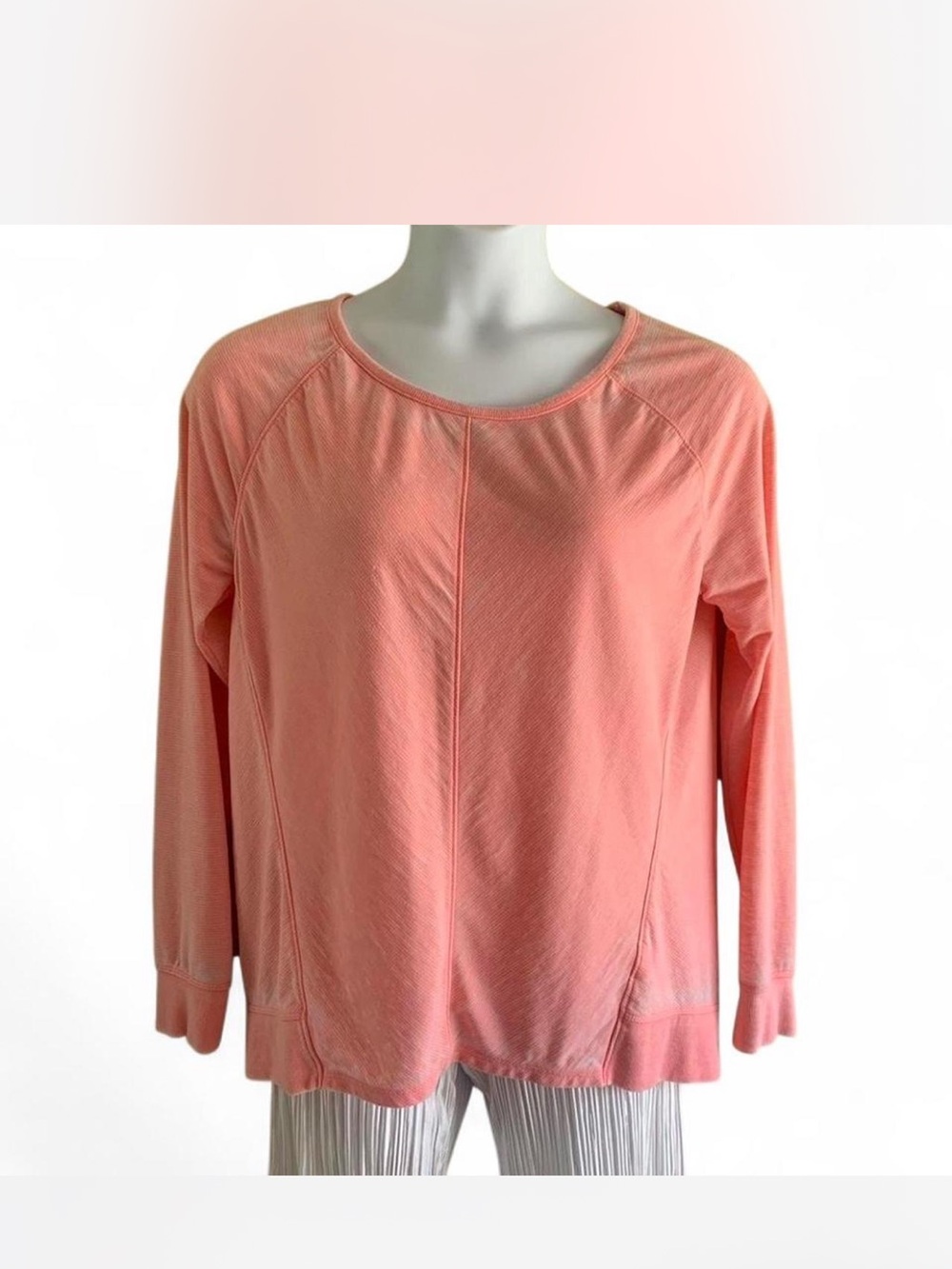 GreenTea Long Sleeve Pullover Top - salmon Pink size L